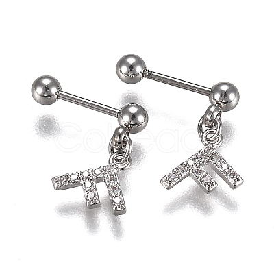 304 Stainless Steel Barbell Cartilage Earrings EJEW-H113-05P-1