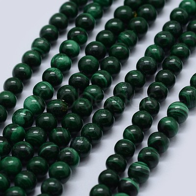 Natural Malachite Beads Strands G-F571-27AB2-6mm-1