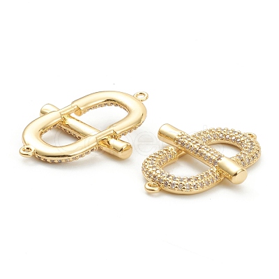 Brass Micro Pave Clear Cubic Zirconia Links Connectors ZIRC-M117-27G-1