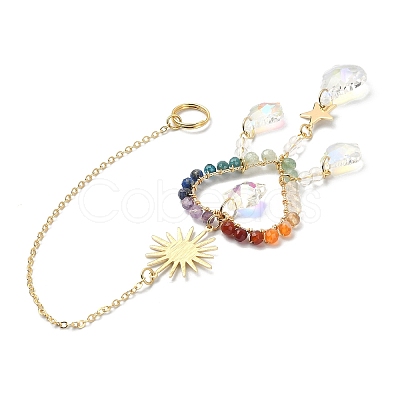 Chakra Gemstone Beads Pendant Decorations HJEW-JM01152-04-1