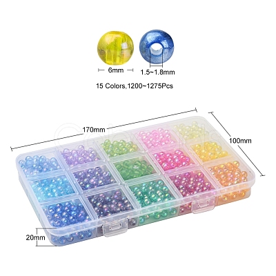 15 Colors Transparent Acrylic Beads DIY-YW0005-36-1