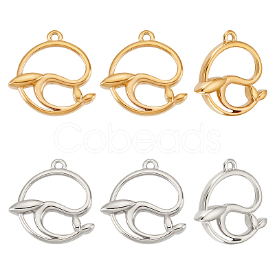 Unicraftale 8Pcs 2 Colors Ion Plating(IP) 304 Stainless Steel Pendants STAS-UN0045-45-1