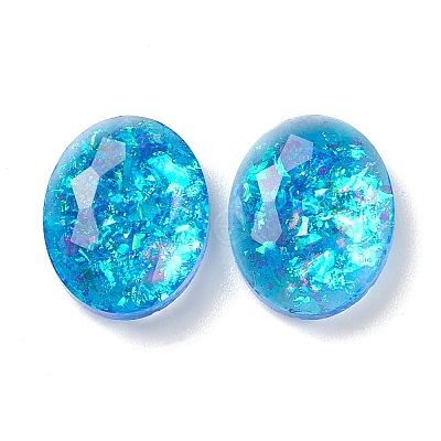 Resin Imitation Opal Cabochons RESI-E042-01B-1