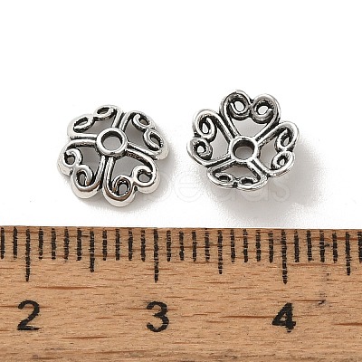 Tibetan Style Alloy Bead Caps PALLOY-P302-04C-AS-1