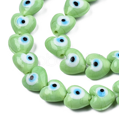 Handmade Evil Eye Lampwork Beads Strands LAMP-N029-010H-1