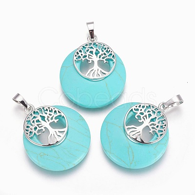 Synthetic Turquoise Pendants G-F573-C07-1