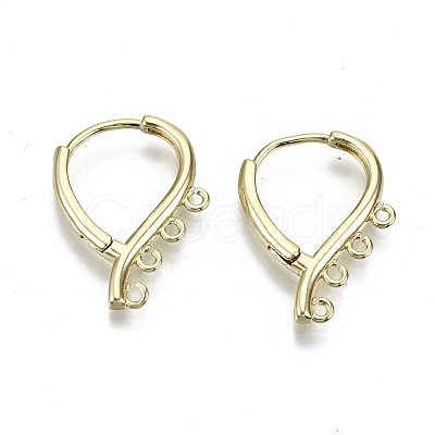 Brass Huggie Hoop Earring KK-N227-60-NF-1