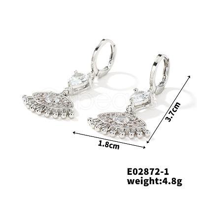 Hip-hop Fashion Copper & Micro Zirconia Hoop Earrings for Women BR3298-1-1