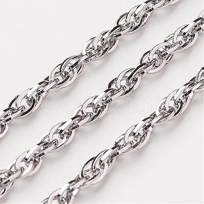 Tarnish Resistant 304 Stainless Steel Rope Chains CHS-K001-17-1