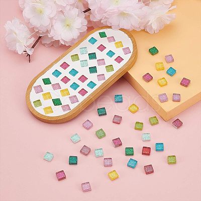 Glitter Glass Cabochons GLAA-FH0001-01B-1