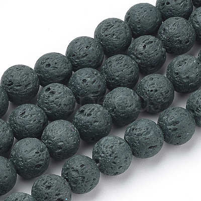 Synthetic Lava Rock Beads Strands G-S277-6mm-03-1