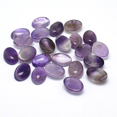 Natural Amethyst Gemstone Oval Cabochons X-G-J329-13-8x10mm-1