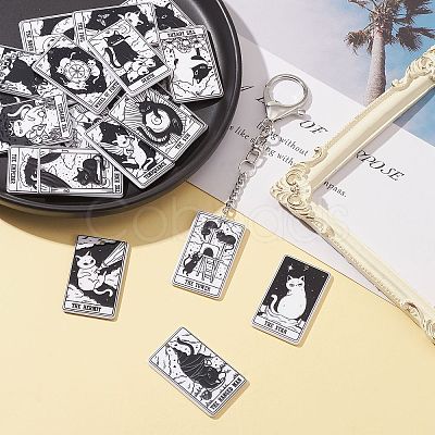 22Pcs 22 Style Tarot Theme Printed Acrylic Pendants MACR-SZ0001-81-1