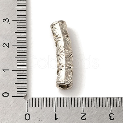 Hollow Tibetan Style Alloy Carved Flower Tube Beads TIBEB-L007-07AS-1