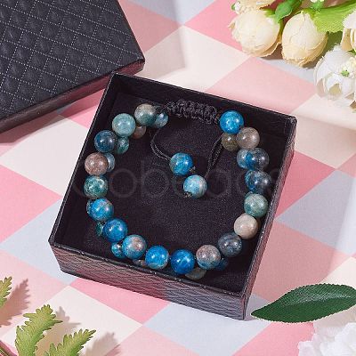 Natural Apatite Braided Bead Bracelet BJEW-SW00001-09-1