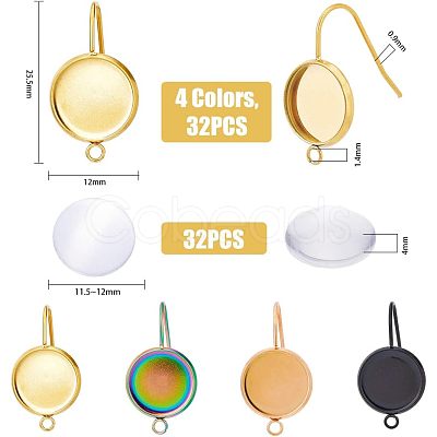 SUPERFINDINGS DIY Blank Dome Dangle Earring Making Kit DIY-FH0005-06-1