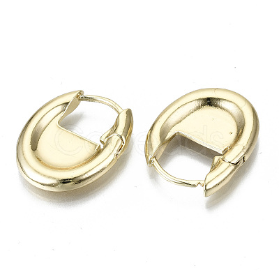 Brass Huggie Hoop Earrings EJEW-N011-41G-NF-1