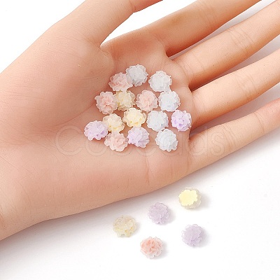 20Pcs 4 Colors Luminous Flower Resin Cabochons MRMJ-YW0001-059-1