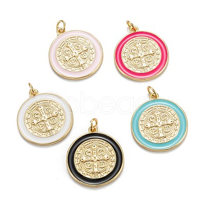 Brass Enamel Pendants KK-G399-02-1