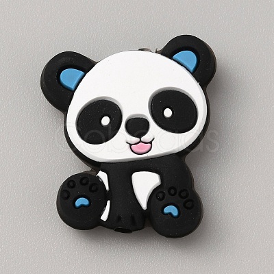 Panda Silicone Beads SIL-WH0002-82A-1