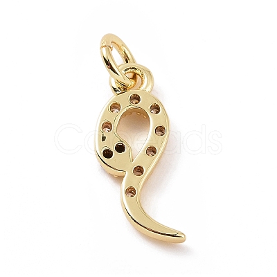 Brass Micro Pave Cubic Zirconia Charms KK-C012-09G-1