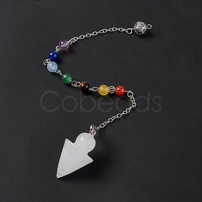 Natural Quartz Crystal Cone Dowsing Pendulum Pendants G-G983-04P-09-1