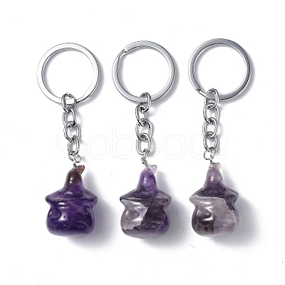 Natural Amethyst Keychains KEYC-P011-04P-05-1