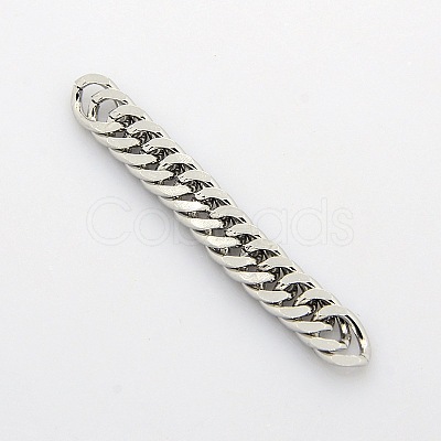 Tarnish Resistant Men's Jewelry Making 201 Stainless Steel Double Link Curb Chains CHS-A003D-1.4mm-1