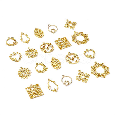 Cheriswelry 40Pcs 10 Style Alloy Open Back Bezel Pendants PALLOY-CW0001-02-1