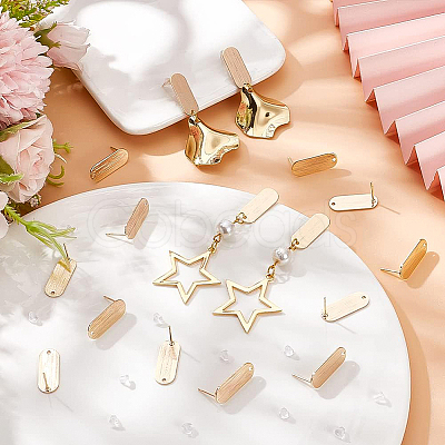 BENECREAT 16Pcs Brass Stud Earring Findings KK-BC0009-02-1