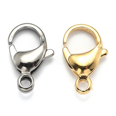 2 Colors 304 Stainless Steel Lobster Claw Clasps STAS-AB16-PG-1