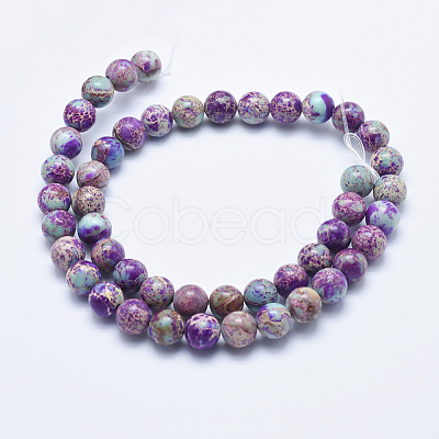 Natural Imperial Jasper Beads Strands X-G-I122-10mm-15-1