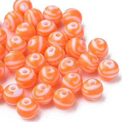 Opaque Striped Acrylic Beads MACR-S373-27D-04-1