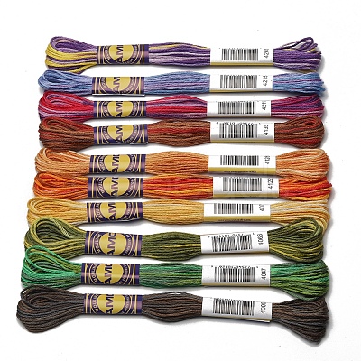 10Bundles 10 Colors Hand-woven Embroidery Cotton Threads PW-WG2F614-02-1