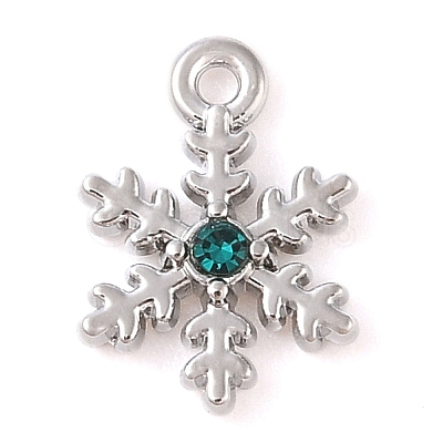 Alloy with Rhinestone Pendants ALRI-U001-02B-01-1