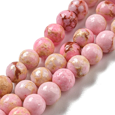 Synthetic Imperial Jasper Dyed Beads Strands G-D077-A01-02L-1