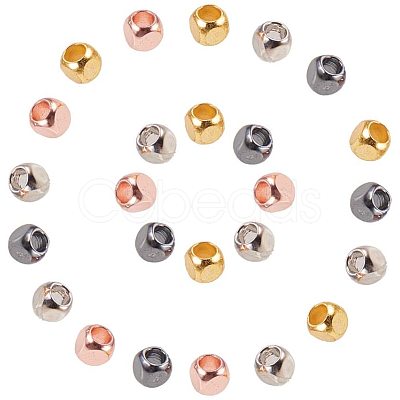 Cube Brass Spacer Beads KK-PH0034-78-1