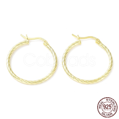 925 Sterling Silver Hoop Earrings EJEW-K258-03B-G-1