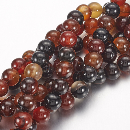 Natural Agate Beads Strands X-G-G515-8mm-04-1