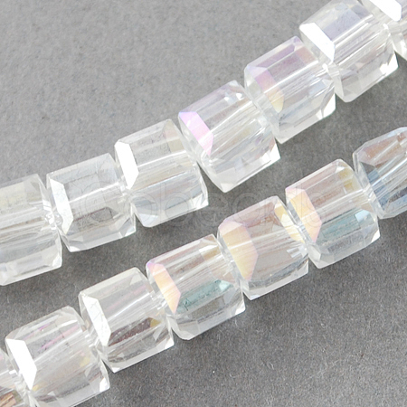 Electroplate Glass Beads Strands EGLA-R030-6x6mm-20-1