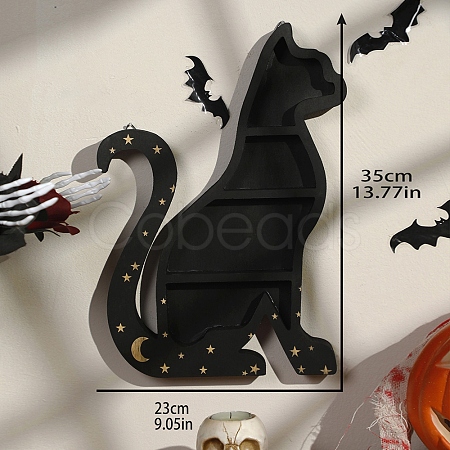 Wooden Cat Shelf for Crystals PW-WG8FB3D-02-1