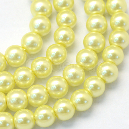 Baking Painted Pearlized Glass Pearl Round Bead Strands X-HY-Q003-4mm-64-1