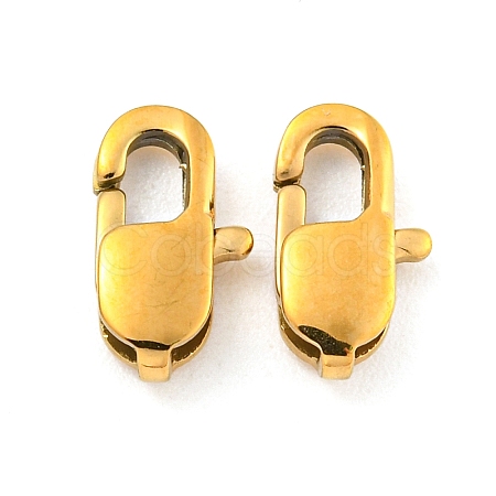 Ion Plating(IP) 304 Stainless Steel Lobster Claw Clasps STAS-G201-06F-G-1