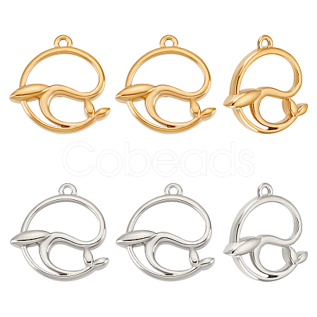 Unicraftale 8Pcs 2 Colors Ion Plating(IP) 304 Stainless Steel Pendants STAS-UN0045-45-1