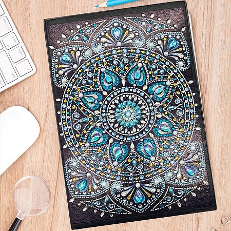 DIY Flower Pattern Notebook Diamond Painting Kits DIAM-PW0009-37C-1