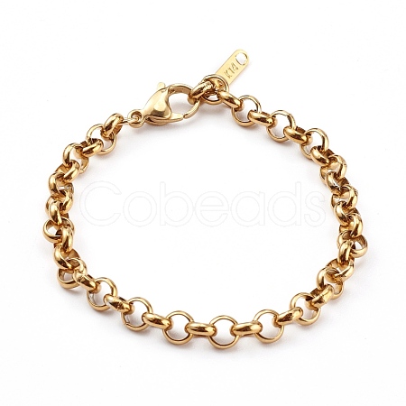 Women's 304 Stainless Steel Rolo Chain Bracelets BJEW-JB05995-01-1