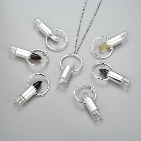 304 Stainless Steel Openable Perfume Bottle Pendant Necklaces NJEW-I239-04S-1