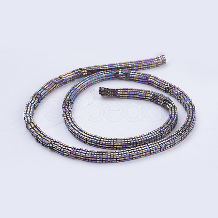 Electroplate Non-magnetic Synthetic Hematite Beads Strands G-J381-4X1mm-A07-1