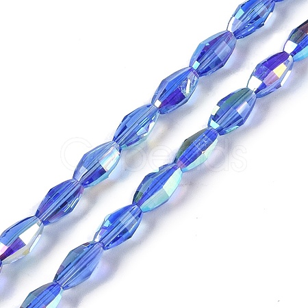 Electroplate Glass Beads Strands GLAA-Q101-03B-AB04-1