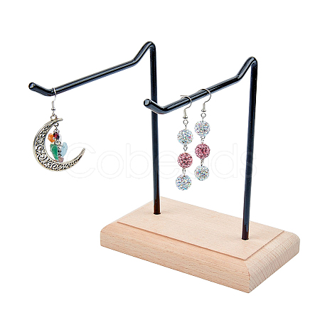 1-Tier 2-Row Wood Jewelry Display Stands EDIS-WH0016-009B-1